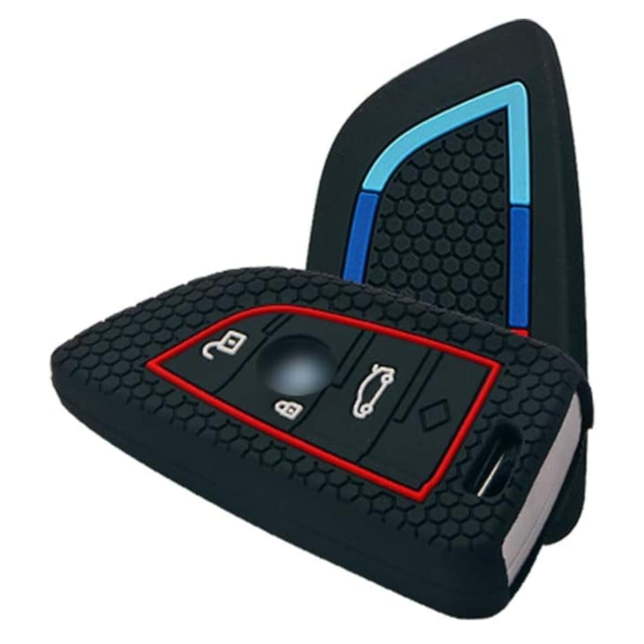 AUTODIFY™ Silicone Car Key Cover Black Compatible for BMW X Series, M Series, GT Series, 1/2/3/4/5/6/7 Series (4 Button Push Smart Key)