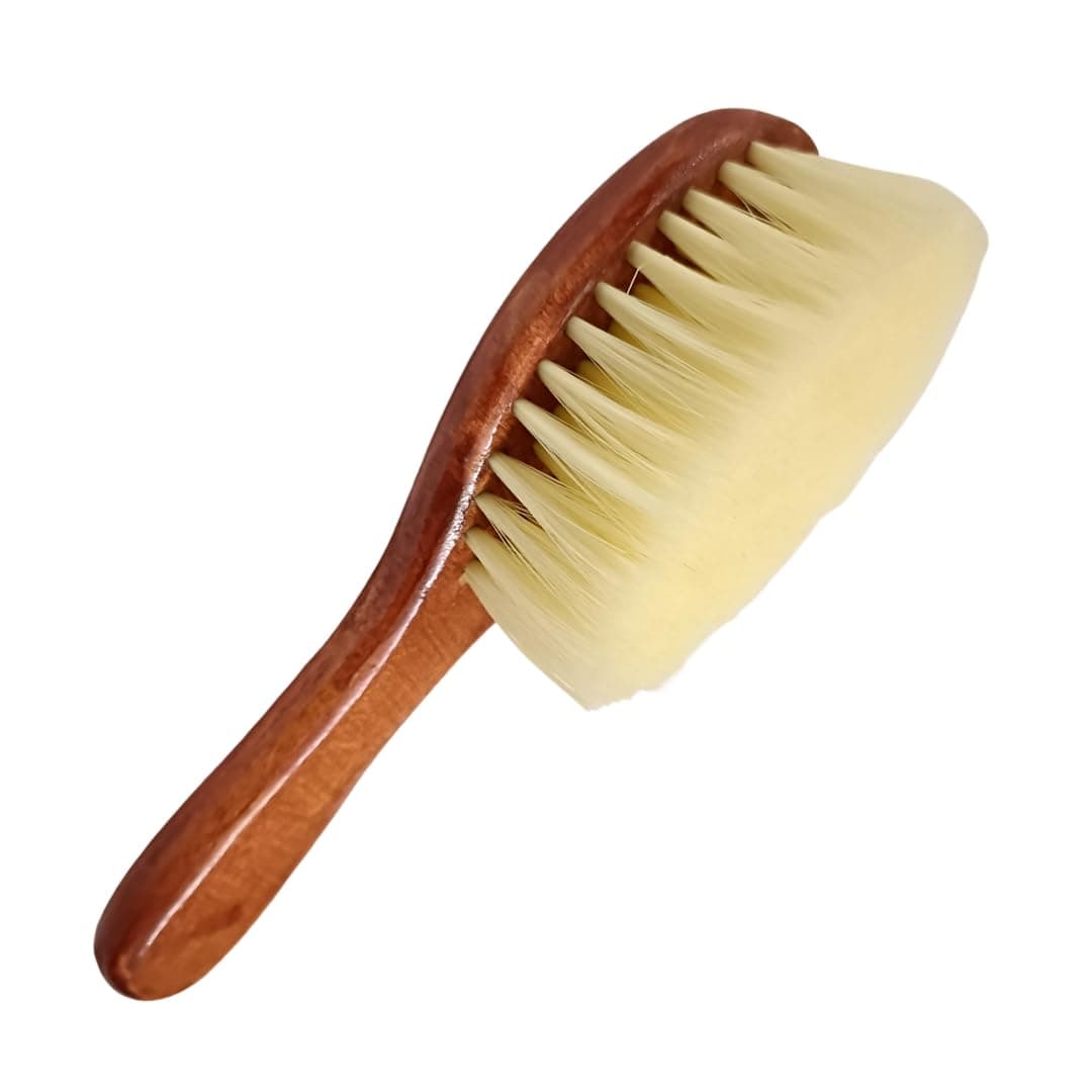 GutarGoo® Wooden Hair Duster Brush – Soft Bristle Cleaning & Beard Brush with Ergonomic Wooden Handle for Barbers, Salons & Home Use (Pack of 1)