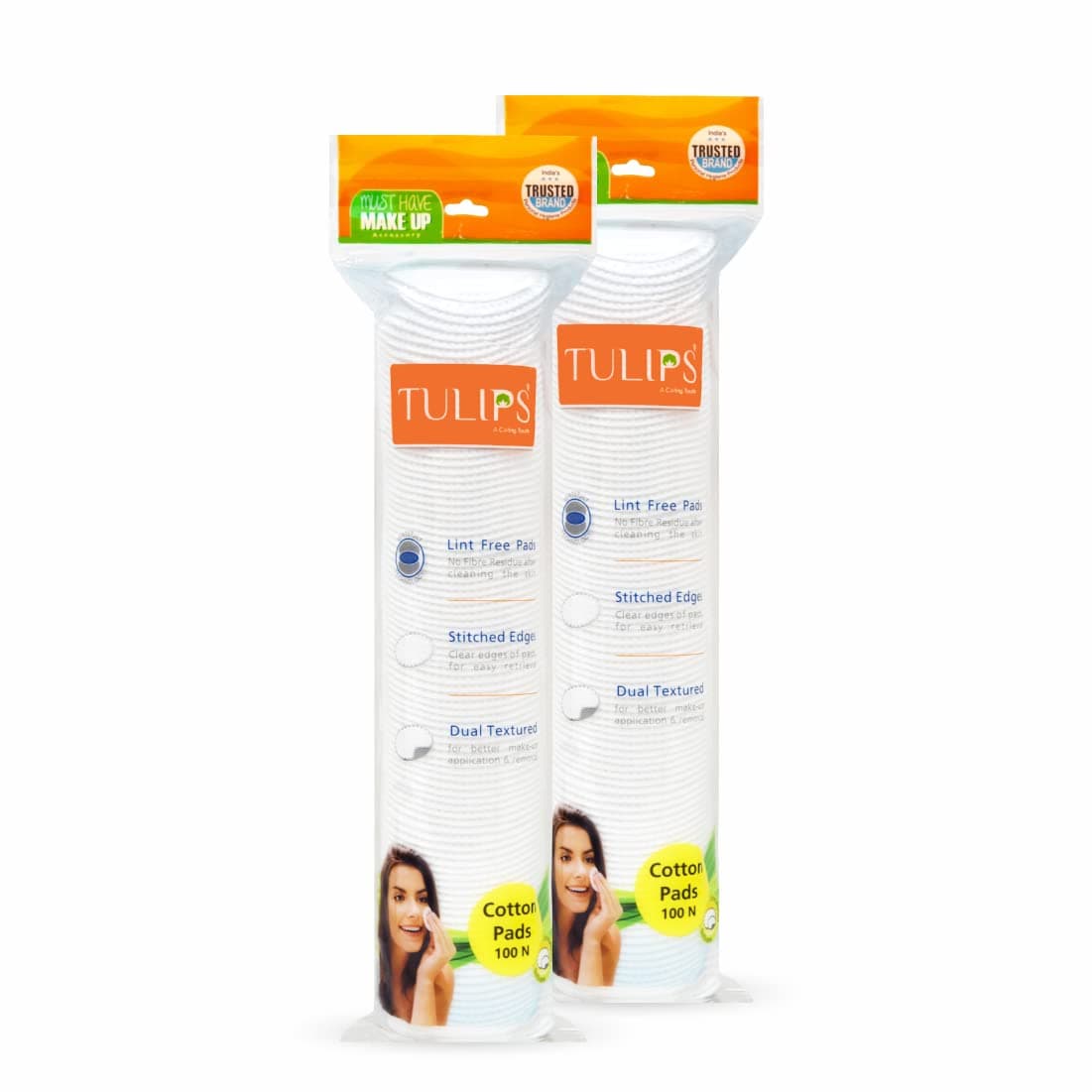Tulips Round Facial Multipurpose Cotton Pads (200 pc) for makeup remover, face cleaning, eyes makeup remover I Apply cleansing water & toner, nail polish remover, best for bay care & clenliness