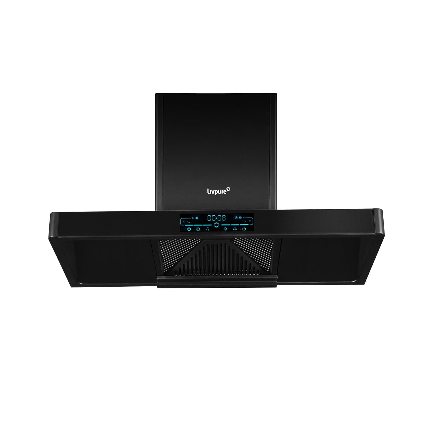 Livpure Dash 90 cm | T-Shape | 1450 m³/hr Suction | Filterless | Touch & Gesture Control | Digital Display | Low Noise | 10 Years Motor + 2 Years Comprehensive Warranty | Black