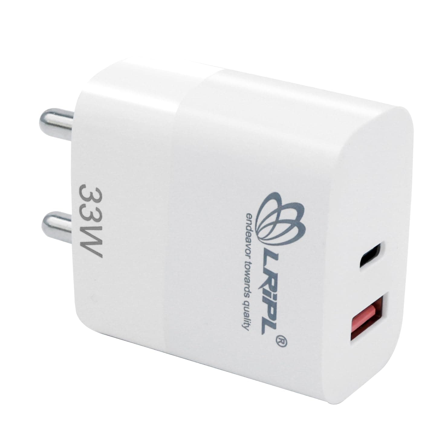 LRIPL 33w Fast Charger Type C Dual Port Wall Adapter USB Port for iPhone, Samsung Super Fast, Redmi, Motorola Mobile Phone, Nothing CMF, iPad, MacBook Air Devices – BIS Certified