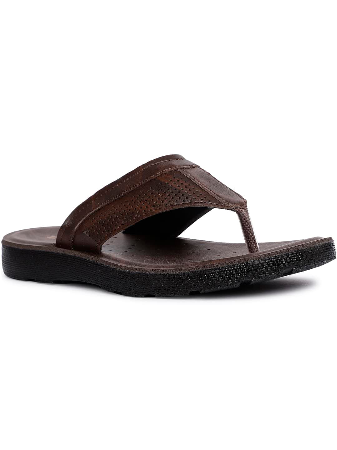 Bata Men Casual flip flop thong slipper - Dark Brown