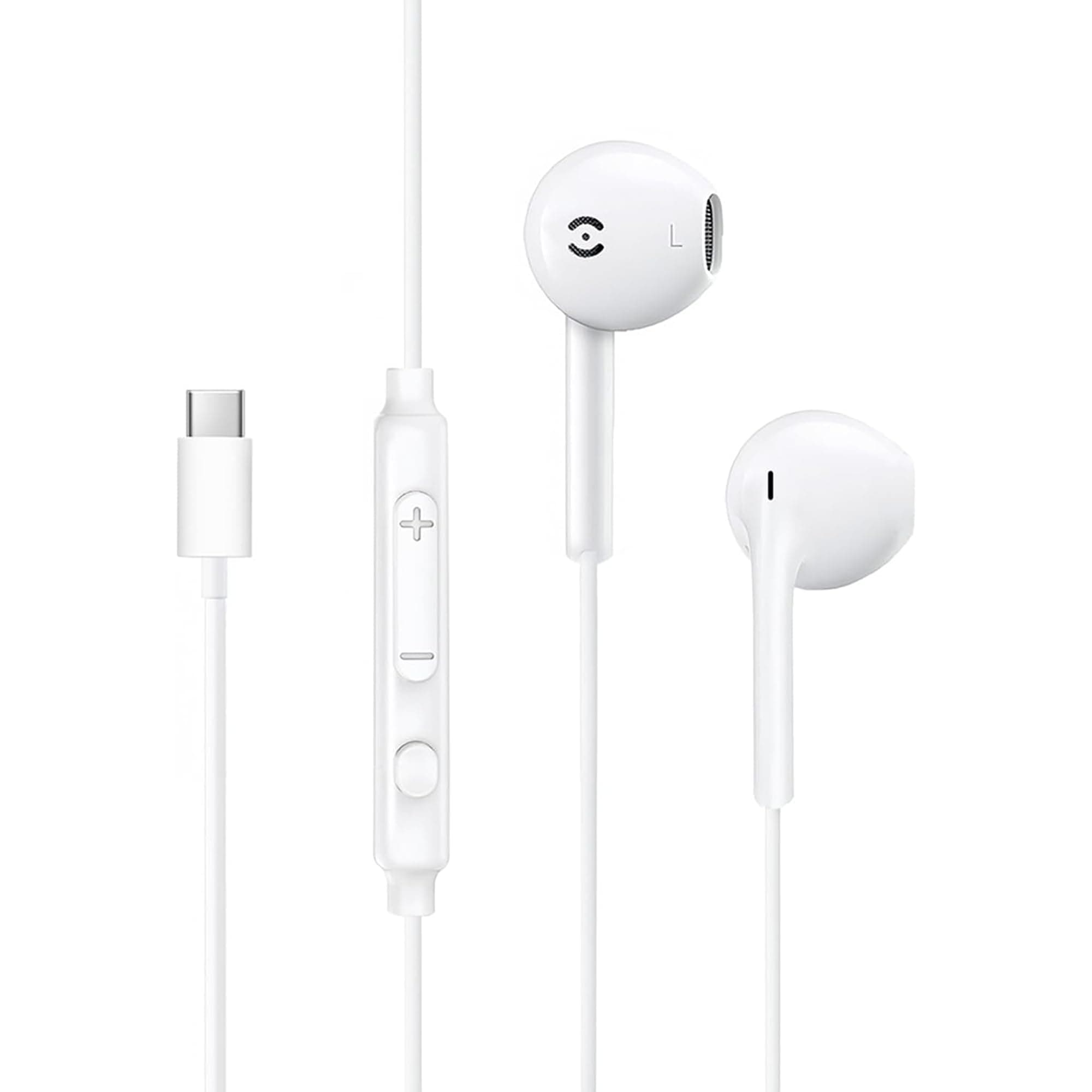Original USB-C Earphones for iPhone 15/16/17 Models | Premium Stereo Sound, Deep Bass, Noise-Isolating Calling Mic, Strong Cable Build