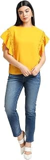 Kazo Sunflower Ruffle Sleeve Detailed Top Yellow
