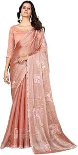 TISSARA women Elegant Burbury silk saree/floral sequin/Embroidery saree