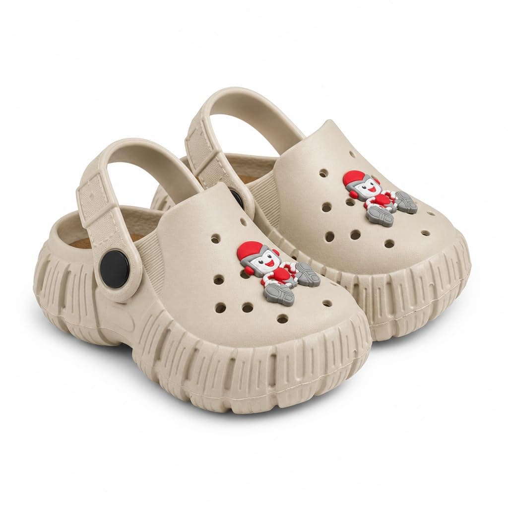 GIMME ! Little Monkey, Toddler Clogs Slippers, 12 Months to 6 Years, Baby Boy, Waterproof, Lightweight, Cute Cartoon Fun Charms, Pink, Non-Slip Sole