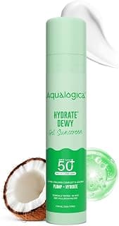 Aqualogica Hydrate+ Dewy Sunscreen SPF 50 PA+++ 50g | UVA/B & Blue Light Protection for Men & Women | For Oily, Combination & Dry Skin | Fragrance-Free