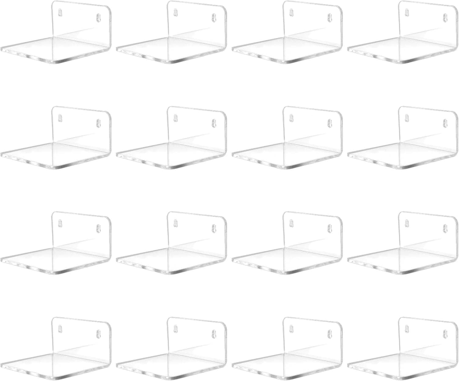 Parikshit Sublimation 16 Pcs Wall Mounted Shoe Rack Holder, Self Adhesive Storage Shelf, No Drill Organizer Footwear Shoes Display Stand for Shop Glass (16)