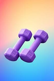 Dumbbells Set 1Kg Pair Hexa PVC Dumbbells Set For Home Gym, Exercise & Fitness Dumbbell Fixed Weight Dumbbell Home And Gym Use (Purple) (1Kg X 2PCS)