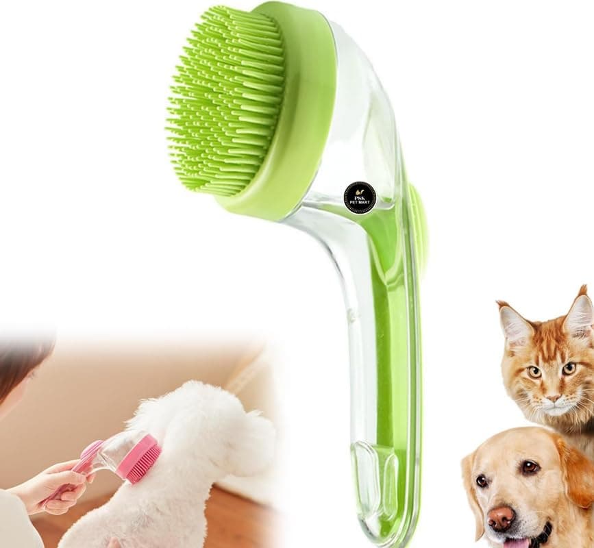 PSK PET MART Pet Bathing Grooming Brush Set for Dogs & Cats - Soft Head for Removing Dead Skin & Loose Fur