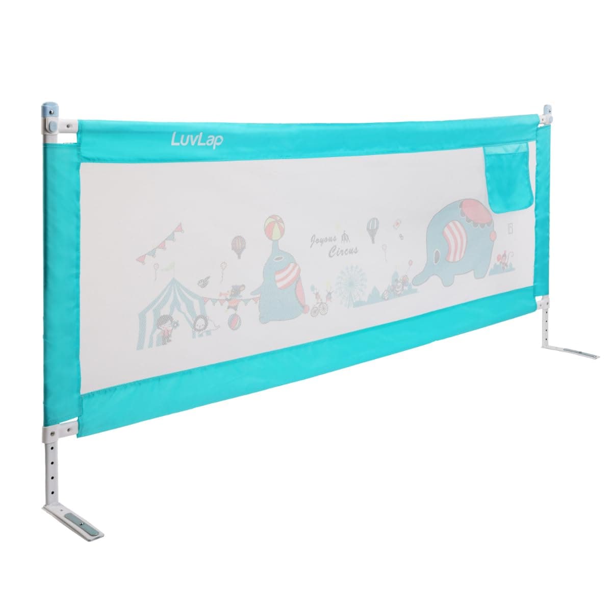 Luvlap Comfy Baby Bed Rail Guard (180cmx72cm), Bed Rails for Baby & Toddler Safety, Portable, Adjustable Height, Single Side Bed Rail, Pack of 1, Blue
