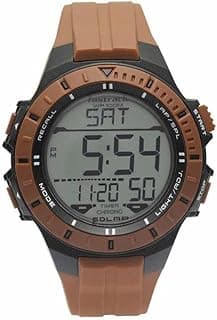 Fastrack Fastrack Men Polyurethane Ft Digital Gray Dial Watch-38067Pp02, Band Color-Brown