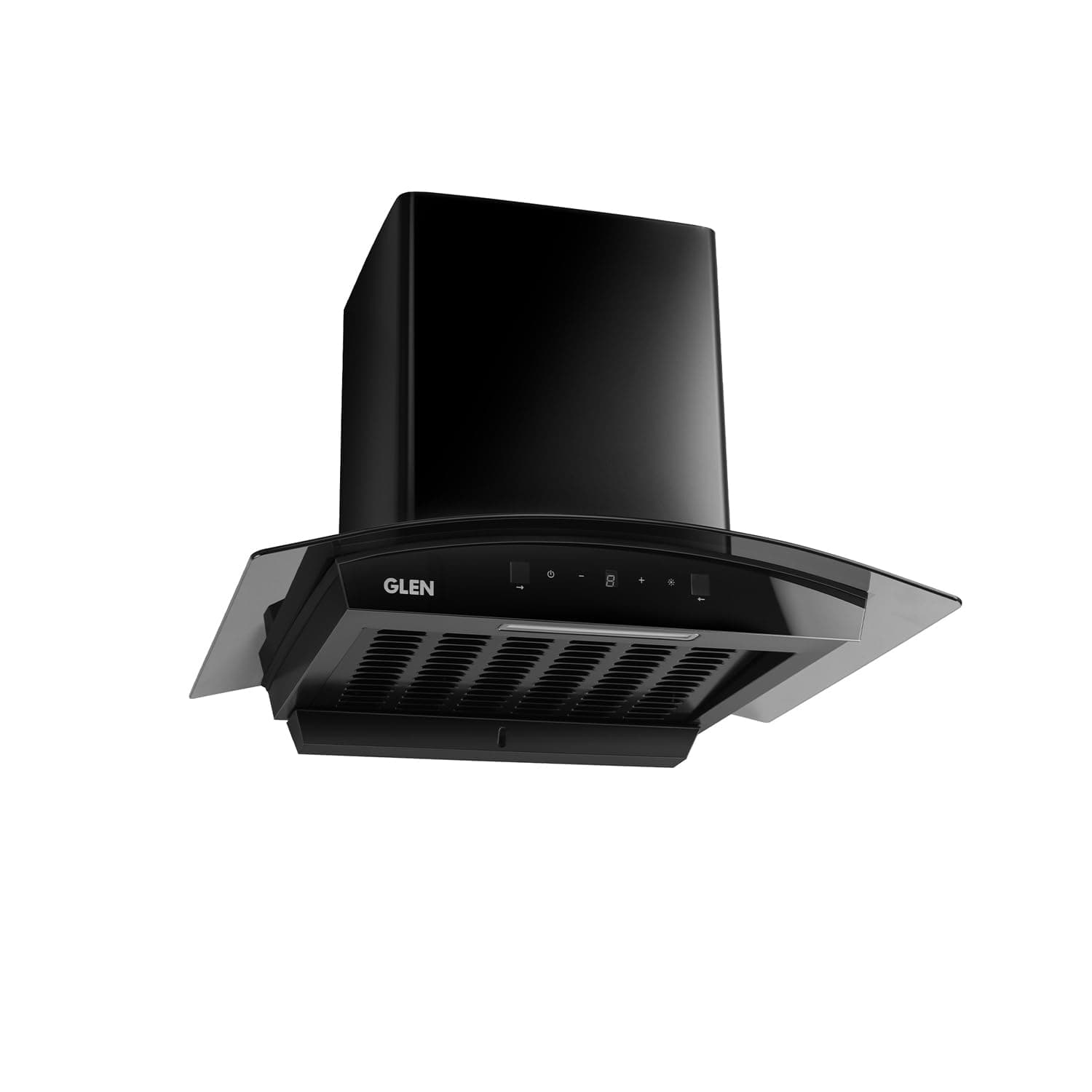 Glen 60 cm 1500 m³/hr Filterless Thermal Autoclean Kitchen Chimney, Curved |(Hood Senza Turbo 60,Touch & Gesture Control, Digital Display, Black)
