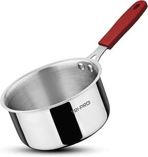 BERGNER Tripro Triply Stainless Steel 14cm (1.1 L) Saucepan/Teapan, Faster and Even Heat Distribution, Ergonomic Stay Cool Handle, Healthy Cooking, Easy to Clean - Induction and Gas Stove Ready