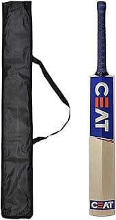 Popular Willow Wooden Cricket Bat with Red Tennis Ball and Bat Cover for All Tennis Balls (Size-6 for Age 13 to 15 Years)