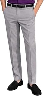 Louis Philippe Men's Slim Fit Everyday Smart Wear Comfort Stretch Work Ready Textured Formal Trouser