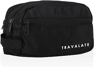 TRAVALATE Polyester Multipurpose Toiletry Kit Bag for Man and Women's | Double Compartment Travel Essentials Travel Organizer Pouch for Men Travel Kit for Toiletries - Black