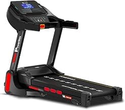 PowerMax Fitness TDM-98 4HP Foldable Motorized Manual Incline Treadmill for Home Use, 110kg Max User, Max Speed-10kmph, Preset programs, Heart Rate Sensors, AUX, Speaker, USB, LED Display,Black