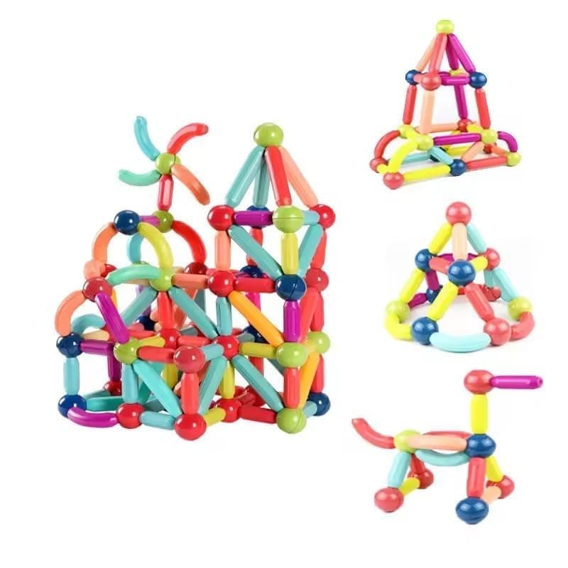 Goyal's Magnetic Blocks Educational Building Toys for Toddlers and Preschoolers, Build a Tower with Blocks, Connecting Bricks to Build Bridges, Multicolor - 25 Pcs