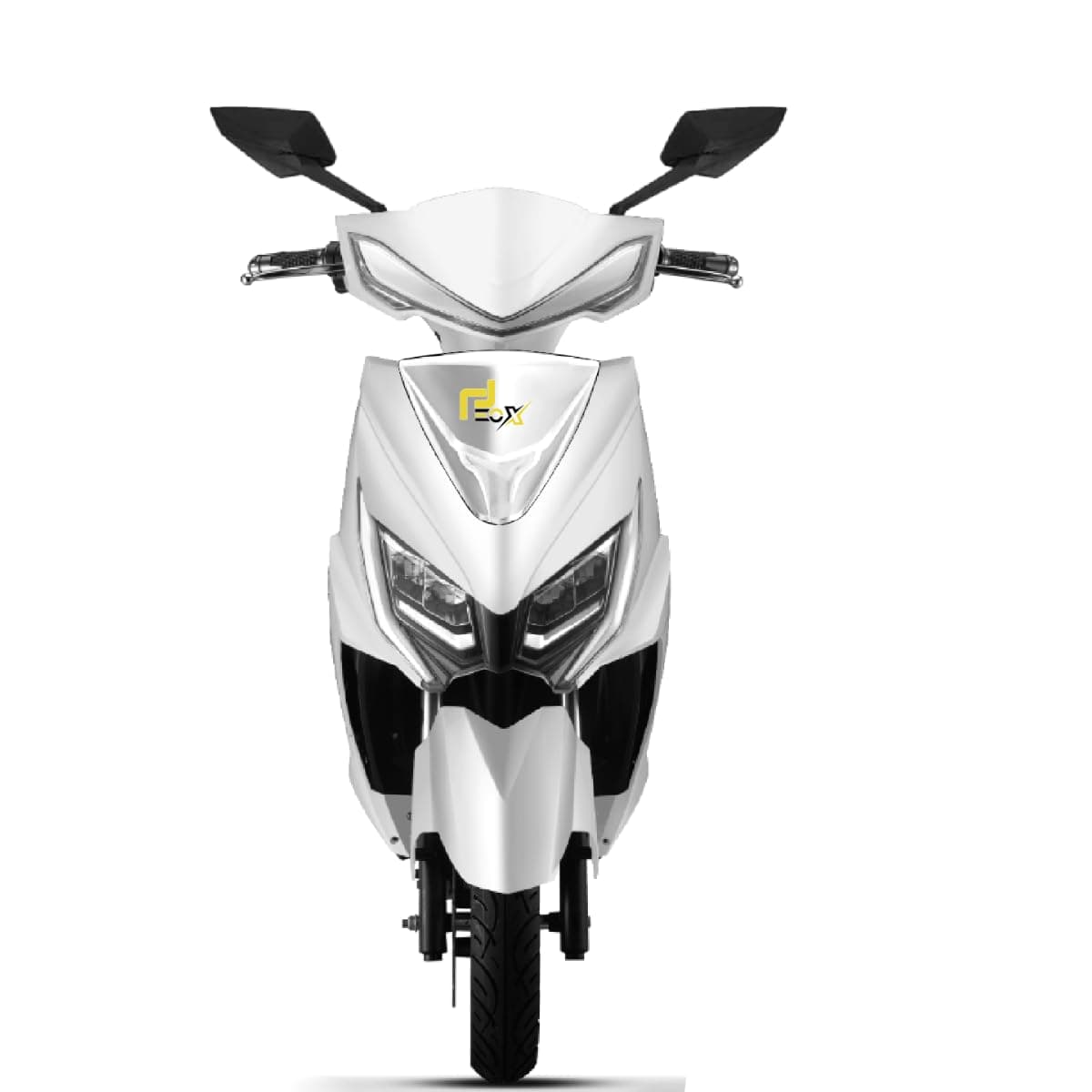 EOX E2 Low Speed Electric Scooter Non RTO with 60-70Km Range, White Portable Lithium Battery & Charger