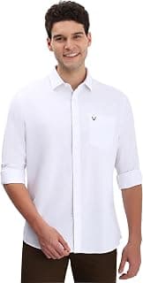 Allen Solly Men White Slim Fit Textured Full Sleeves Casual Shirts
