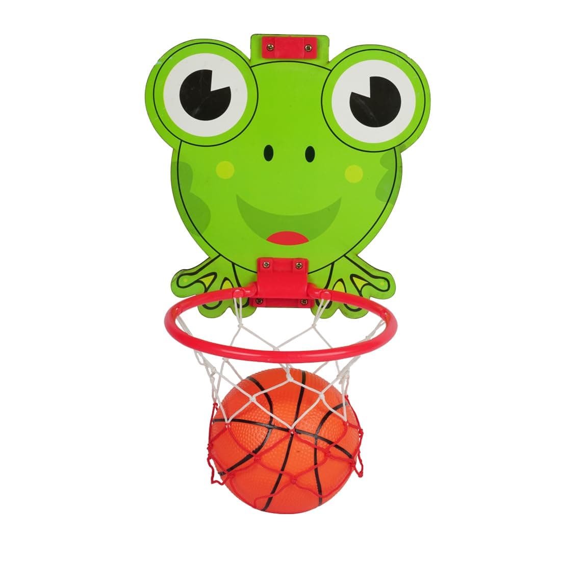Asian Foldable Portable Frog Print Wooden Basketball for Kids (Green)