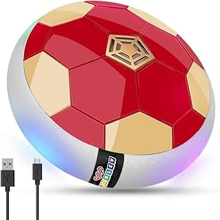 Wembley C-Type USB Rechargeable Battery Powered Hover Football Indoor Electric Floating Hover Ball Soccer | Smart Air Football | Fun Game for Kids Toys for Boys and Girls Birthday Gift - Red & Golden