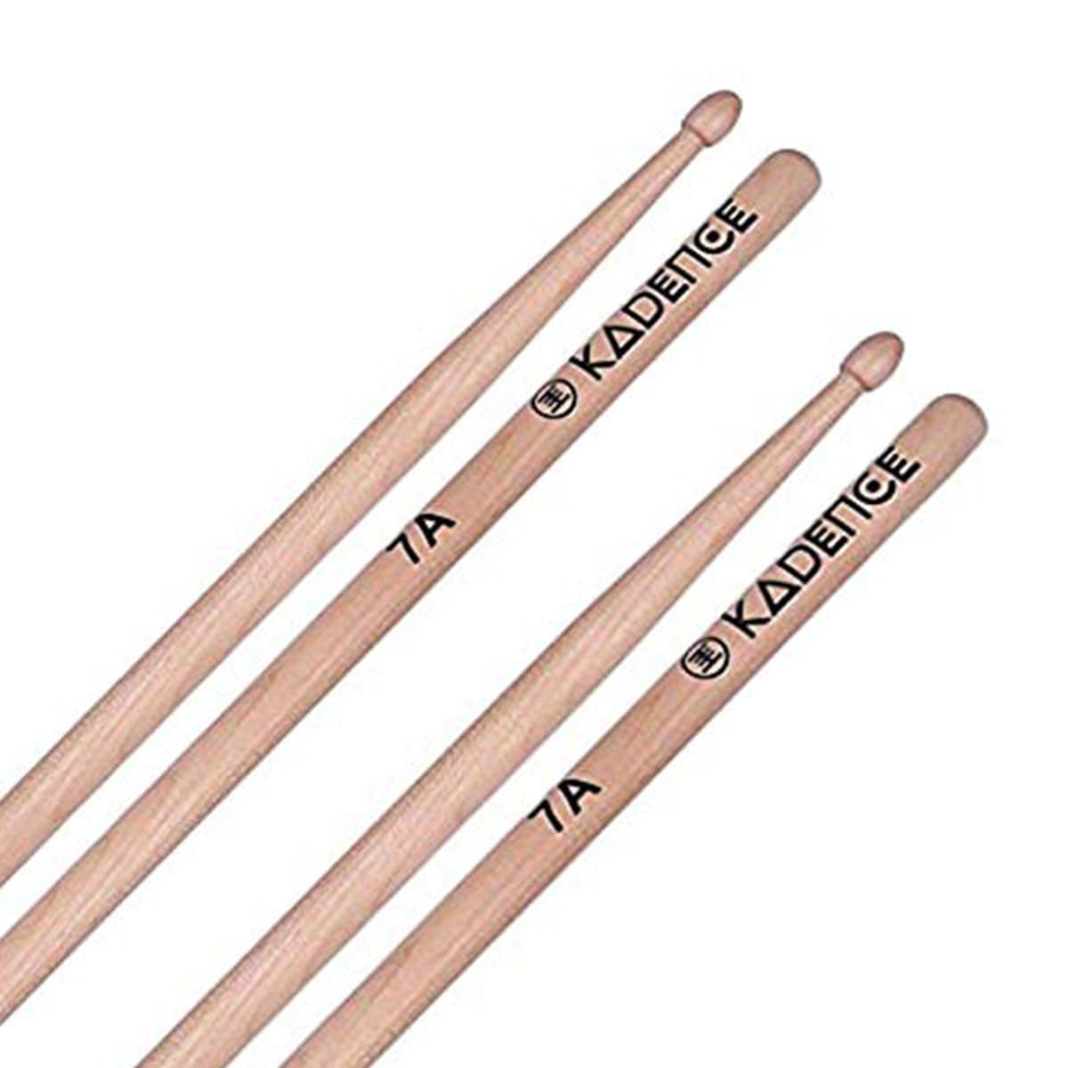 Kadence MW7A-C Jamming Series Drumsticks Combo | Pack of 2 | 7A Size Maple Wood | Acorn Tip with Smooth Matte Finish | Pair Weighs 62 g | Natural