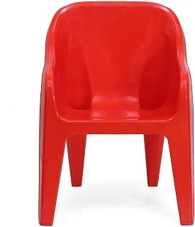 Nilkamal Plastic Eeezygo Baby Chair Modern & Comfortable with Arm & Backrest for Study Chair|Dining Room|Bedroom|Kids Room|Living Room|Indoor-Outdoor|100% Polypropylene Stackable Chairs (Red)