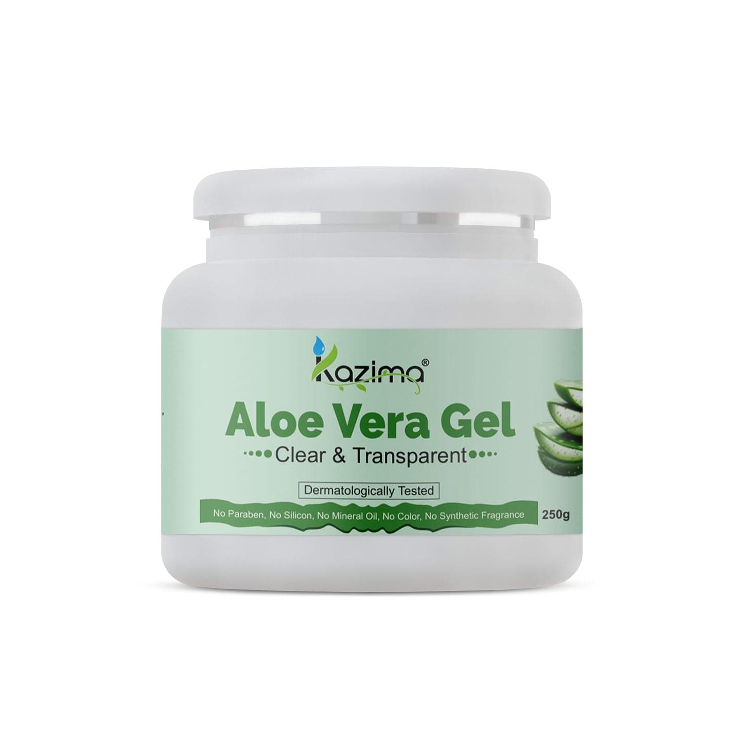 KAZIMA Pure Aloe Vera Gel for Skin and Hair, 250gm | Hydrates, Moisturizes & Soothes Irritated Skin | Pure & Natural Aloe Vera Gel for Face, Acne, Scars, Dark Circles & Sunburn