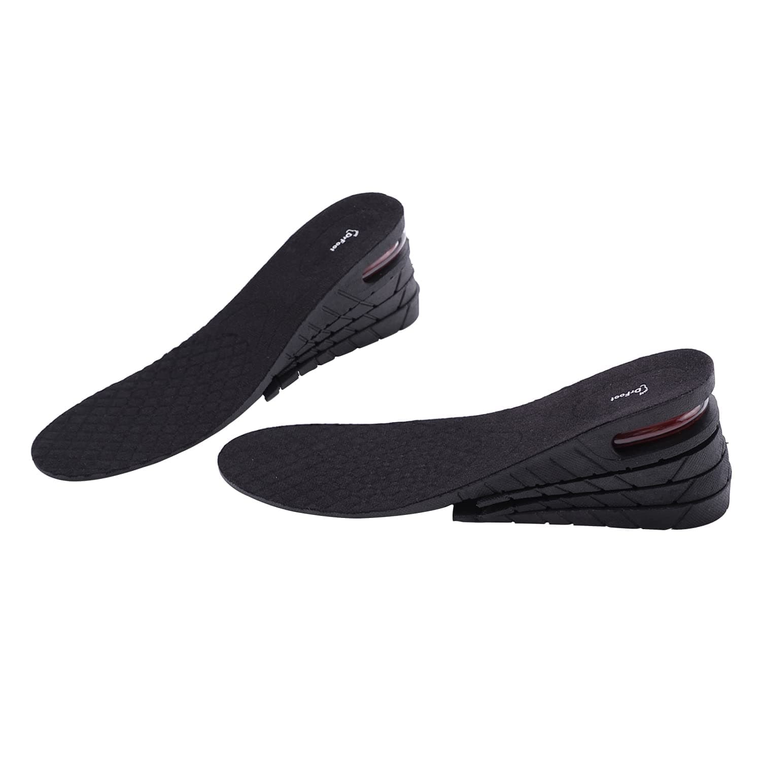 Dr Foot | Insole for Shoes Men & Women | Height Increase | Silicone & Gel | Air Cushion | Trimmable | Black - 1 Pair