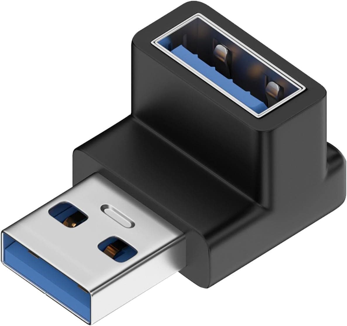 Tobo 90 Degree USB 3.2 Adapter Up and Down Angle Type A Male to Female Connector USB L Shape Extender Supports 10Gbps Data Transfer & Charging PC, Laptop, Hard Drive, Keyboard (TD-1075TC)