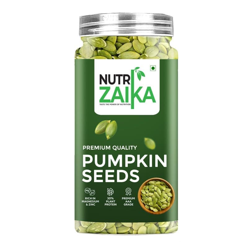 NUTRIZAIKA Raw Pumpkin Seeds 250gm | Seeds for Healthy Snacking & Weight Management | Rich in Protein, Dietary Fibre, Raw & Unroasted Pumpkin Seeds