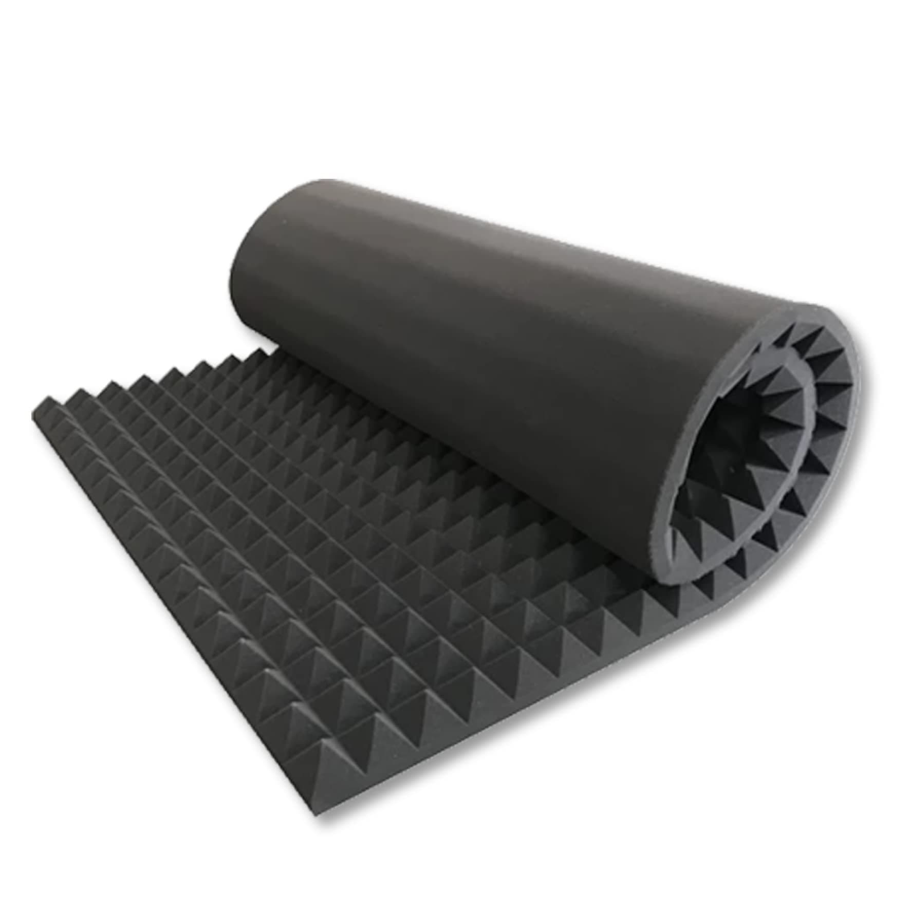 MMT Acoustix® 6’x3’ Pyramid Acoustic Foam Sheet For 2x Noise Reduction & Pro Studio Acoustics, 3D Sound Absorption | 2 inch, Black, 1 Sheet