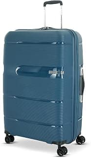 American Tourister Linex 76.5cm Large Hardside Polypropylene Check-in Suitcase with Recessed TSA Lock & Double Wheels for Women & Men - Deep Blue