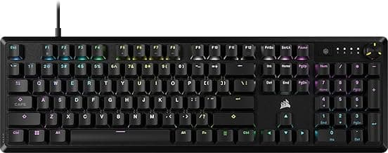 Corsair K70 CORE RGB Mechanical Gaming Keyboard - Pre-Lubricated MLX Red Linear Keyswitches - Sound Dampening - Media Control Dial - iCUE Compatible - QWERTY NA Layout - Black