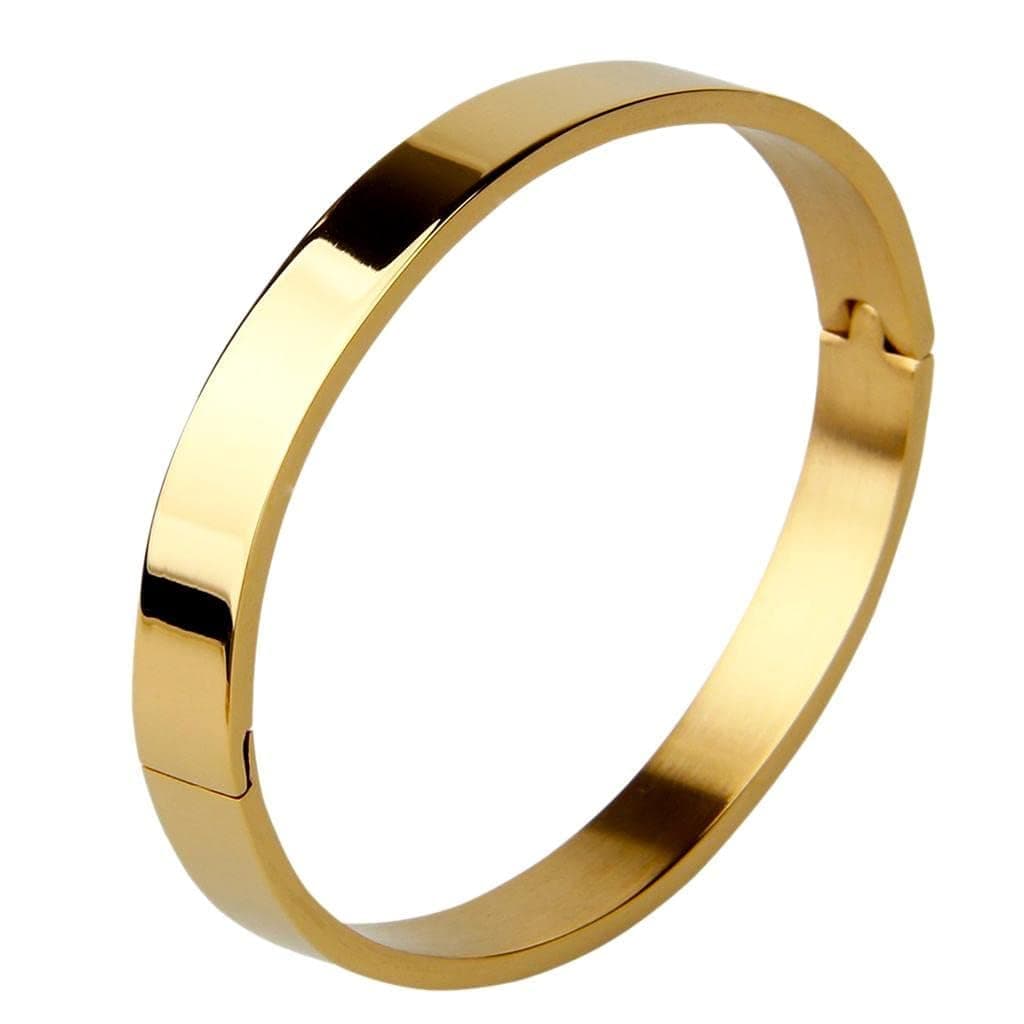 MEENAZ Stainless Steel Gold Kada Bracelet for Men Boys Fashion Kada Bracelet for Men and Boys