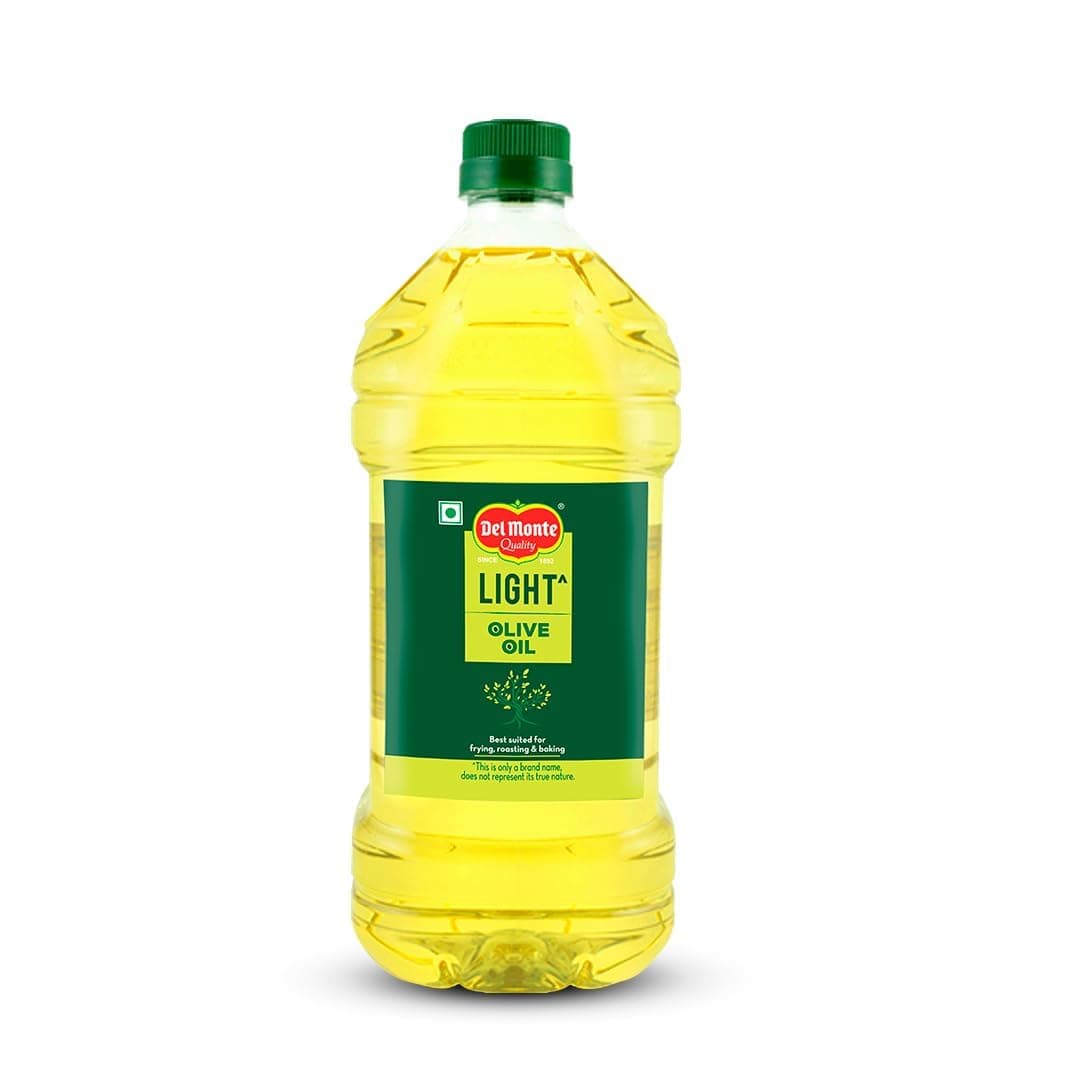 Del Monte Light Olive Oil (Imported) 2L Pet Bottle| Extra Light in Flavour & Aroma | Ideal for Everyday Indian Cooking – Deep Frying, Curries, Roasting & Sauteing | High MUFA & Rich in Antioxidants