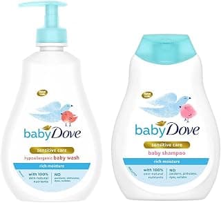 Baby Dove Rich Moisture Hair to Toe Baby Wash, 400 ml & Rich Moisture Shampoo, 200 ml Combo