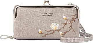INOVERA (LABEL) Embroidered Crossbody Wristlet Purse | Adjustable Shoulder Sling Bag | Hand Wallet For Women Girls