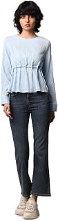 ONLY Women Waist Tie-Up Cuffed Sleeves Top
