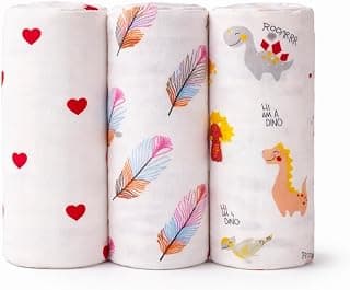 Muslin Baby Towels (Pack of 3) 100% Pure Cotton Muslin Baby Bath Towel 85x75 cm, Ultra Soft Lightweight Breathable Newborn Baby, Infants, Toddlers, for Boys & Girls, MNT