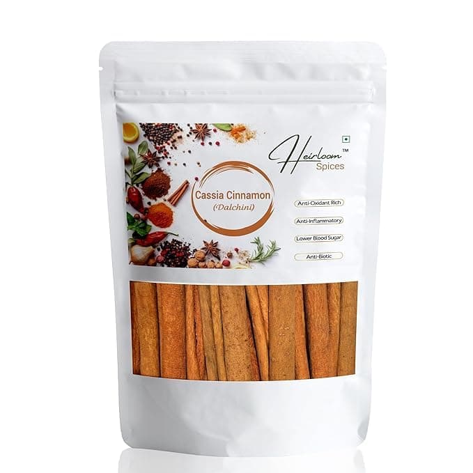 Heirloom Spices- 50 grams Whole Natural Cassia Cinnamon From Vietnam | Pesticide Free, No Added Colours | Premium Dalchini | HEALTHY LIFE CHOICE