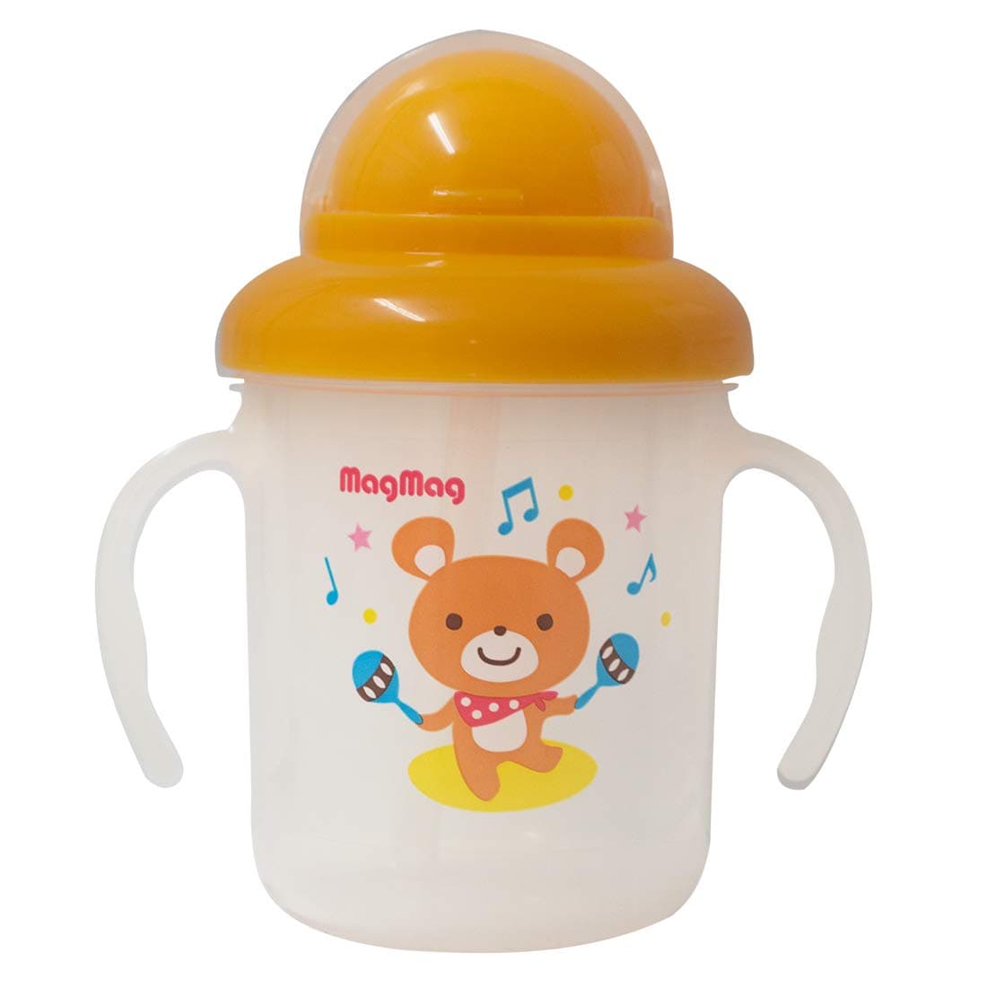 Pigeon Magmag Training Straw Cup, White/Orange
