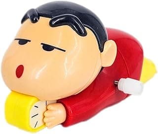 Shinchan Moving Toy | Shinchan Action Figure Toys for Boys & Girls PVC Multicolour | Shin-chan Clock Red Moving
