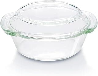 Borosil Casserole with Lid | Borosilicate Glass Bakeware & Serveware Bowl | Microwave, Dishawasher & Oven Safe Multipurpose Bowl for Mixing Dough, Salad, Batter (700 ml)