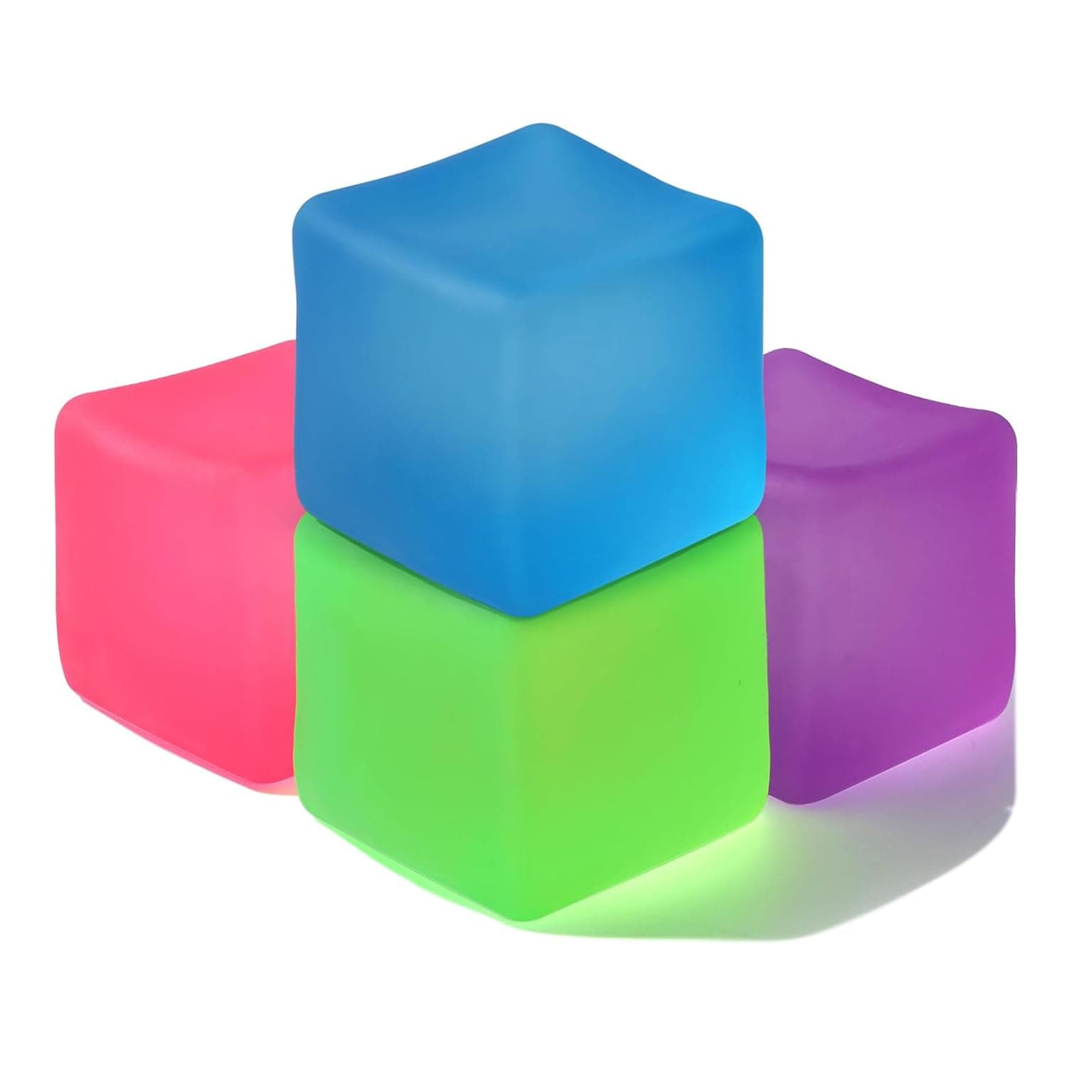 NHR Squishy Ice Cube Stress Relief Fidget Toys, High Density Sugar Filled Sensory Toys for Kids & Adults, Squeezable & Stretchable Cube for Focus and Anxiety Relief, 5cm, (Pack of 1)