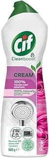CIF Pink Floral Cream Multipurpose Surface Cleaner for Tough Stains, Floral Scent, Suitable for Bathtub, Chimney, Gas Stove, Tiles & Sink, 500ml