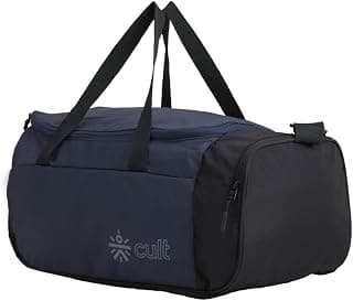 CULT 25 Litre Gym/Duffle Bag for Men & Women – Water-Resistant Sports & Travel Bag with Spacious Main Compartment, Side Mesh Pocket, Durable Zippers & Adjustable Shoulder Strap – Black Navy