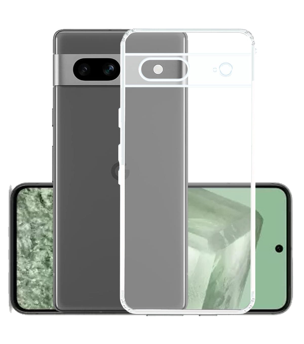 Amazon Brand - Solimo Back Cover for Google Pixel 8 (5G) (Flexible|Silicone|Transparent|Full Camera Protection)